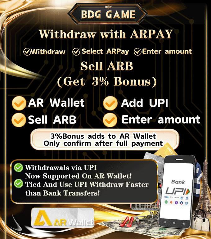 BDG GAME WITHDRAWAL DEPOSIT WITH ARPAY 3℅ BONUS
